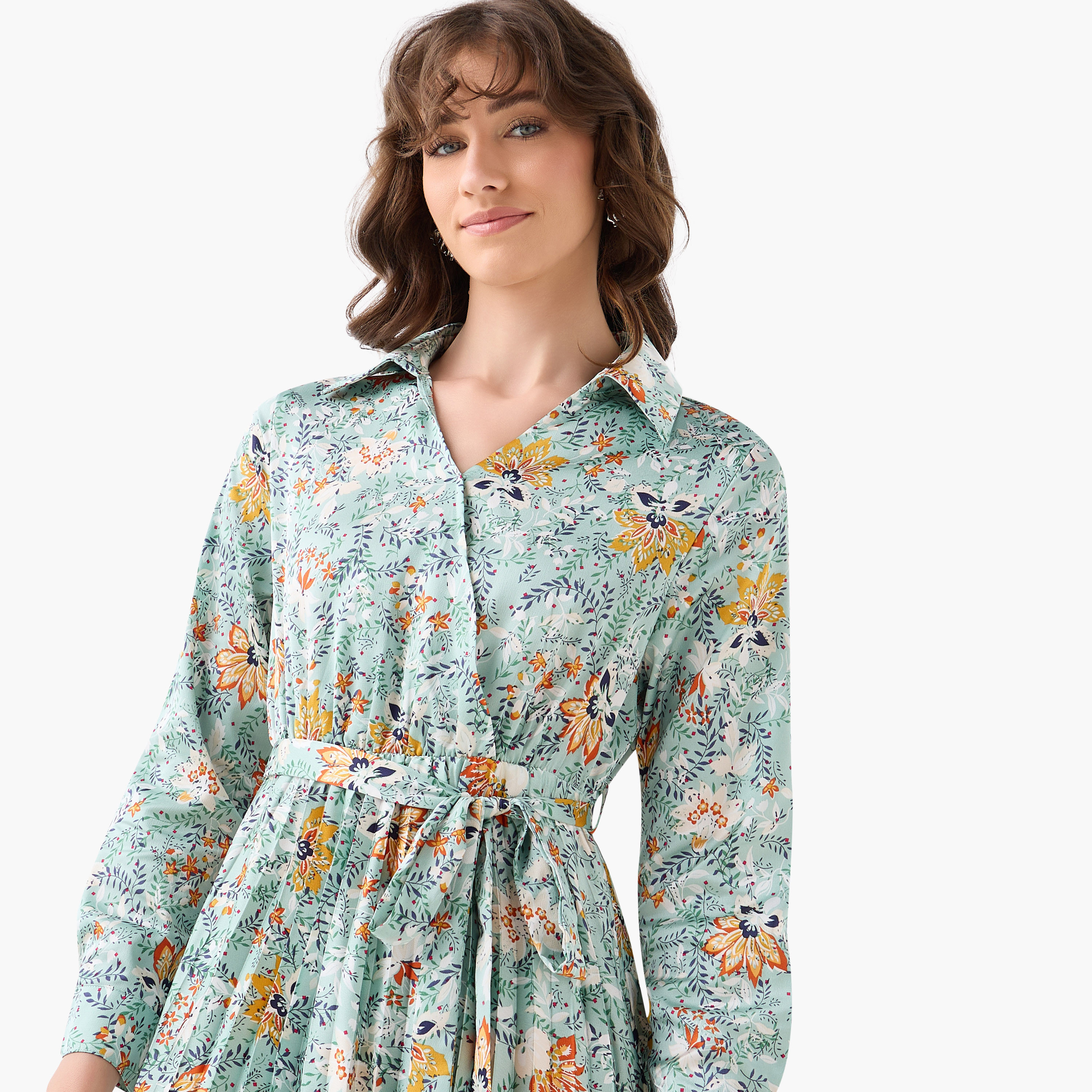 Midi Satin Wrap Dress with Floral Print-women-clothing-dresses-image-5
