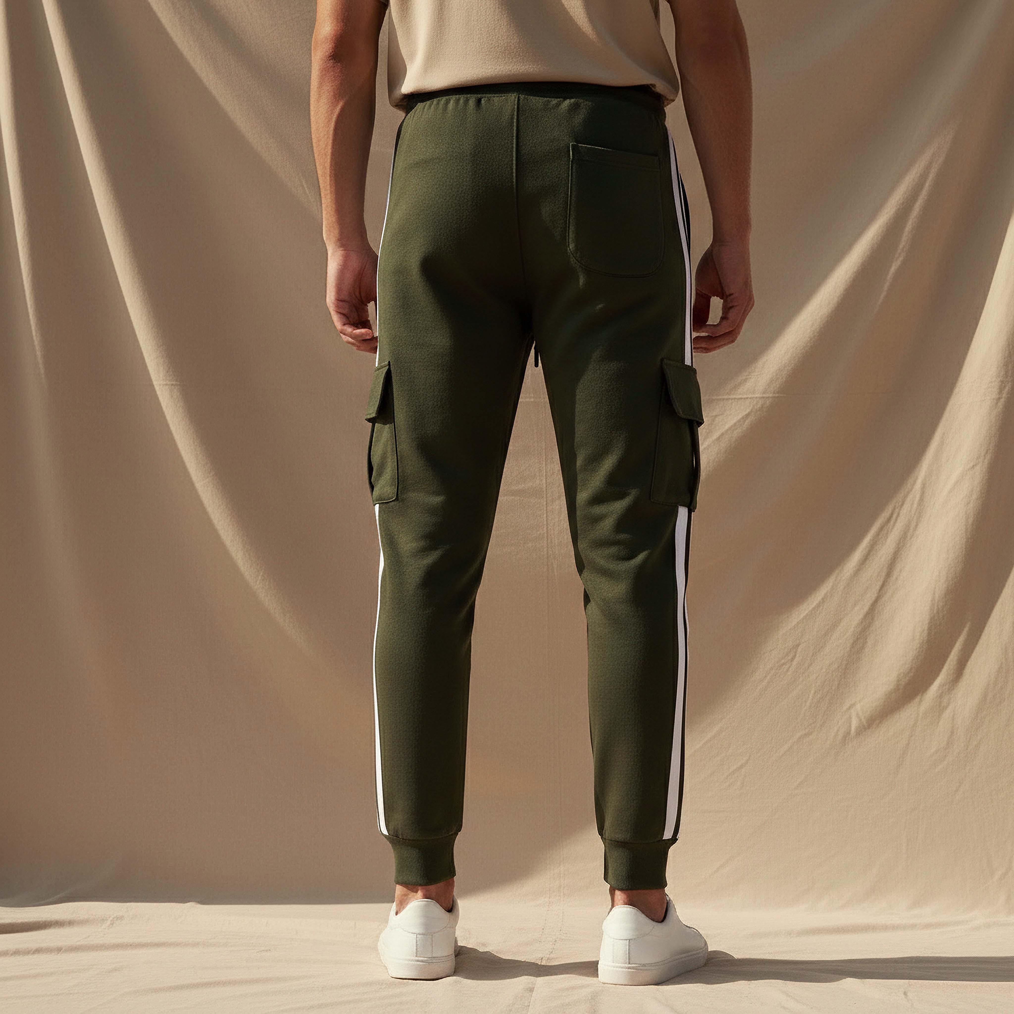 Men Joggers with Tape Detail-men-clothing-bottoms-joggers-image-4