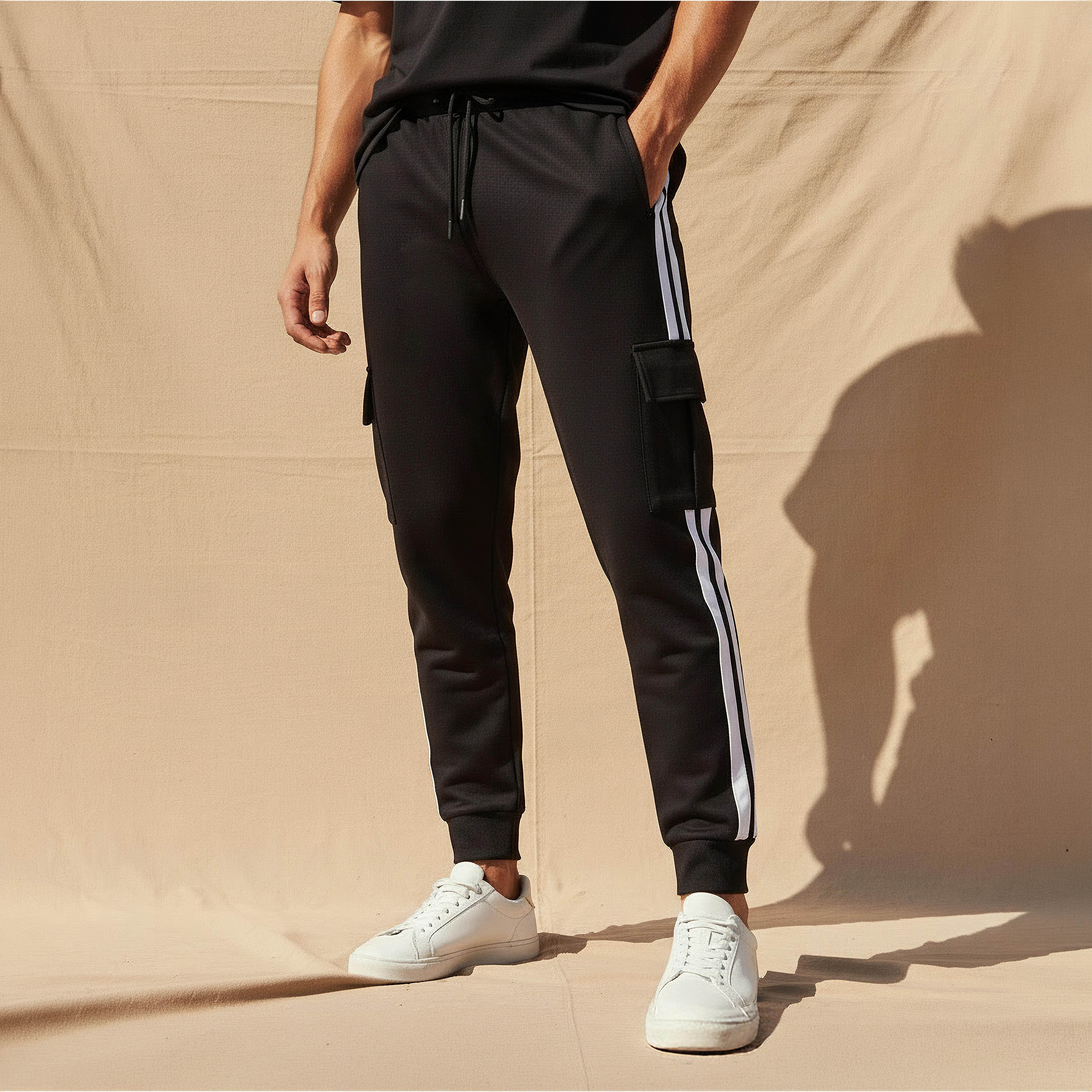 بنطلون رياضي رجالي بأشرطة-men-clothing-bottoms-joggers-image-1