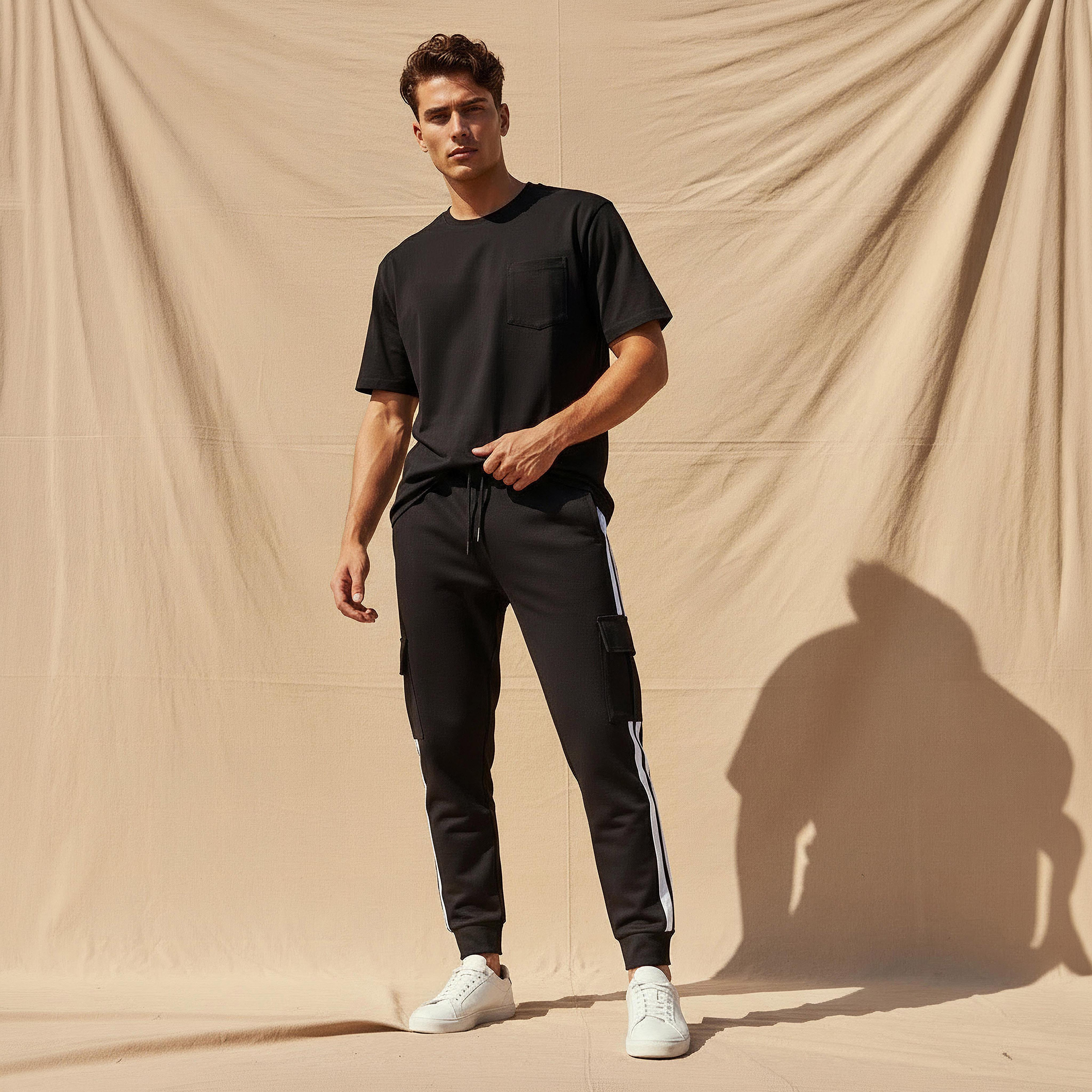بنطلون رياضي رجالي بأشرطة-men-clothing-bottoms-joggers-image-3