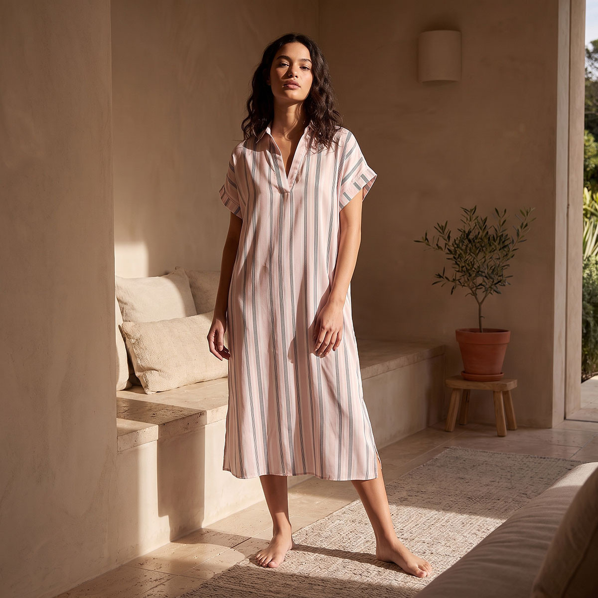 قميص نوم مخطط من آداريا-women-clothing-nightwear-nighties-image-2
