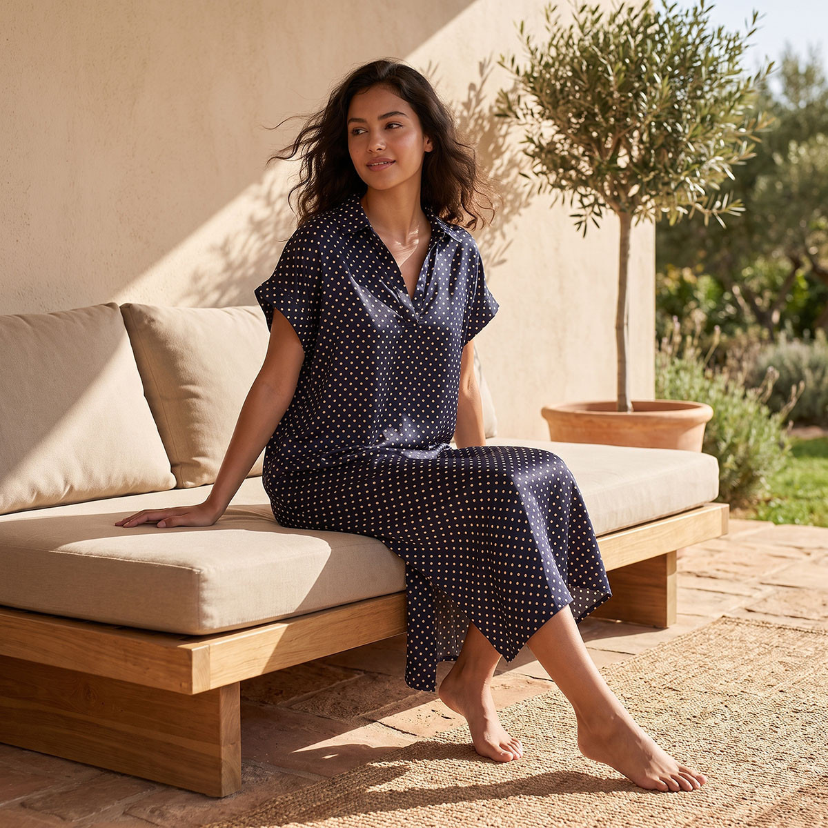قميص نوم بطبعات منقطة من آدارايا-women-clothing-nightwear-nighties-image-1