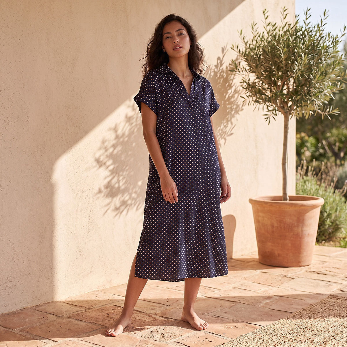 قميص نوم بطبعات منقطة من آدارايا-women-clothing-nightwear-nighties-image-2