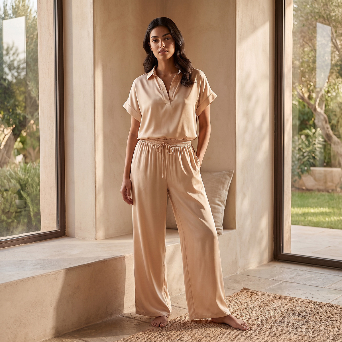طقم بلوزة وبنطلون بيجاما من آدارايا-women-clothing-nightwear-pyjamas-longsets-image-2