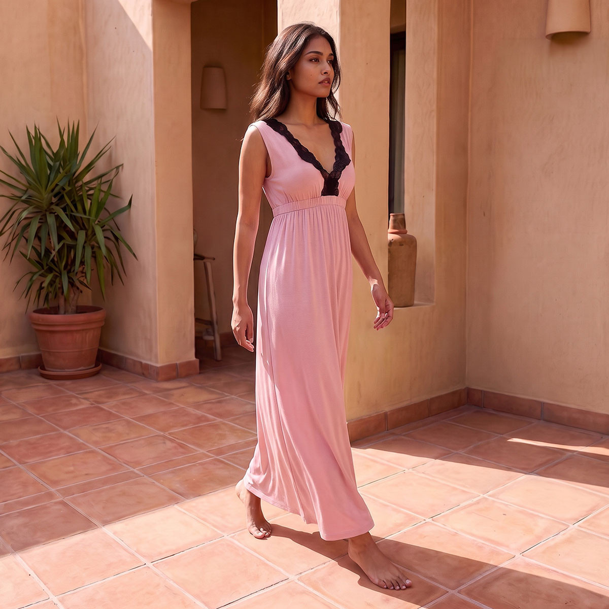 قميص نوم بحواف دانتيل من أدارايا-women-clothing-nightwear-nighties-image-4