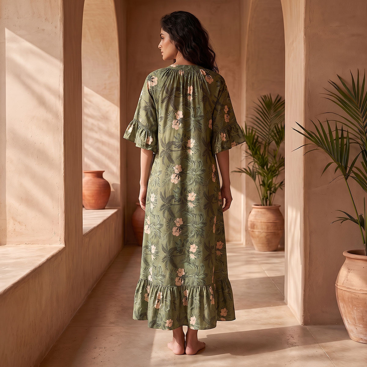 Splash Fav Viscose Floral Print Night Gown-women-clothing-nightwear-nighties-image-3