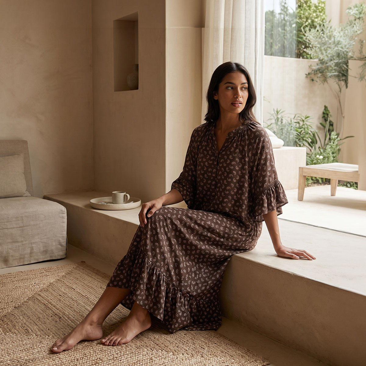 فستان نوم من الفيسكوز بطبعة بيسلي من سبلاش فاف-women-clothing-nightwear-nighties-image-1