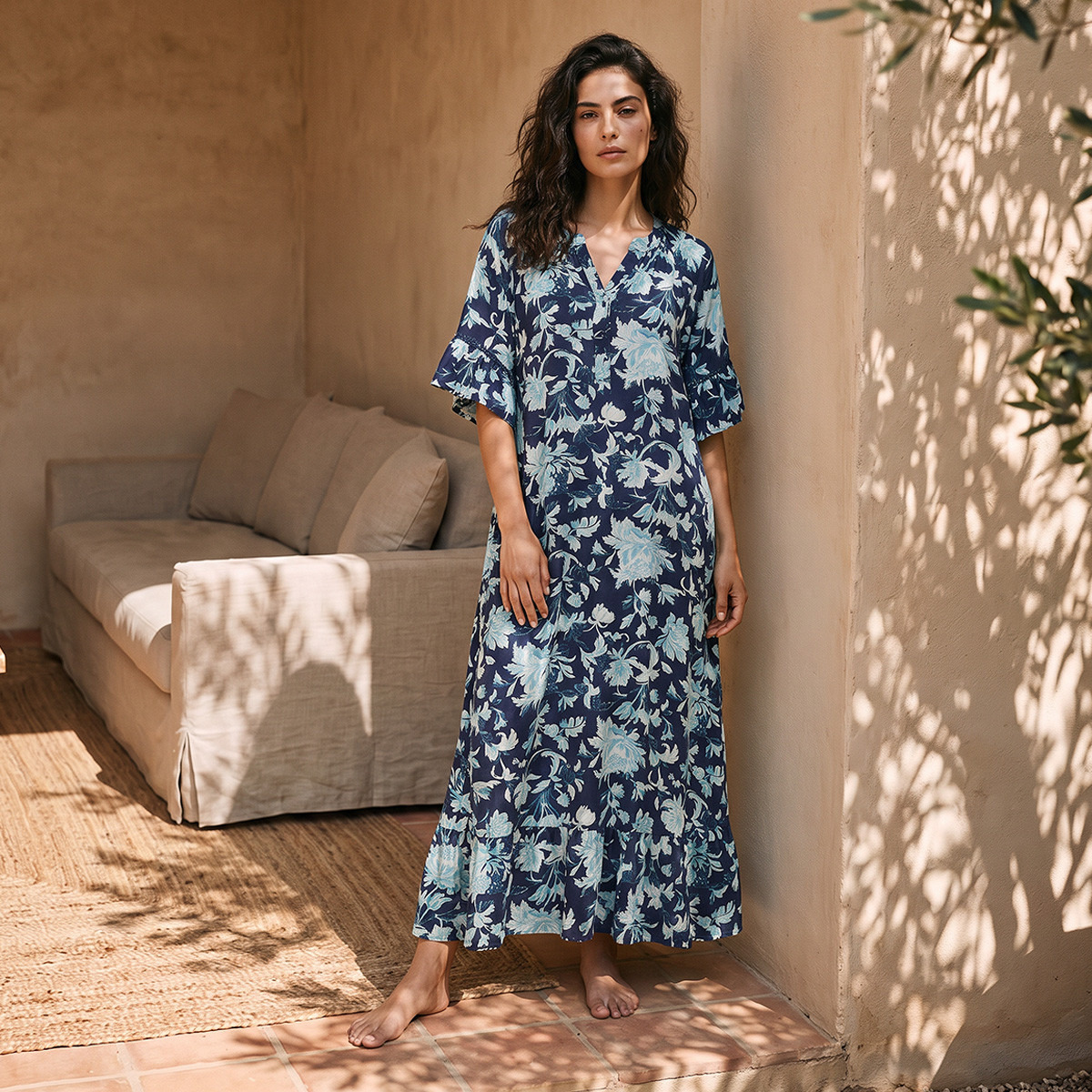 Splash Fav Viscose Floral Print Night Gown-women-clothing-nightwear-nighties-image-3