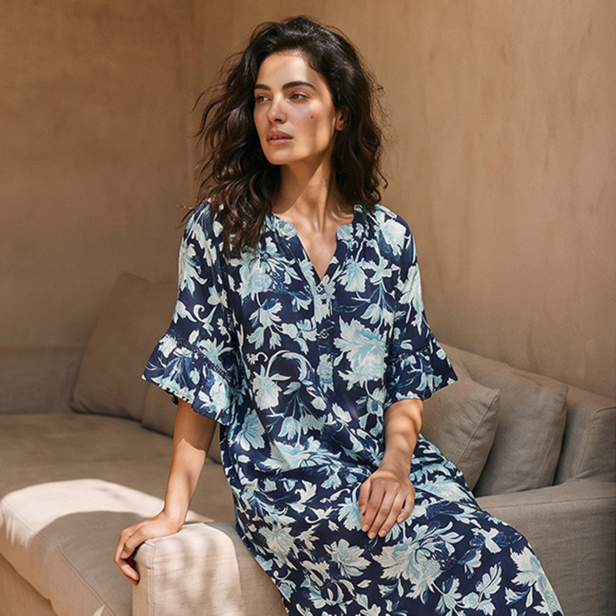Splash Fav Viscose Floral Print Night Gown-women-clothing-nightwear-nighties-image-4