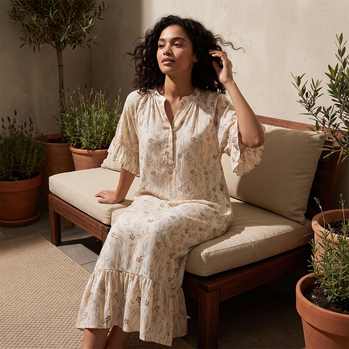 Splash Fav Viscose Floral Printed Night Dress-women-clothing-nightwear-nighties-image-1
