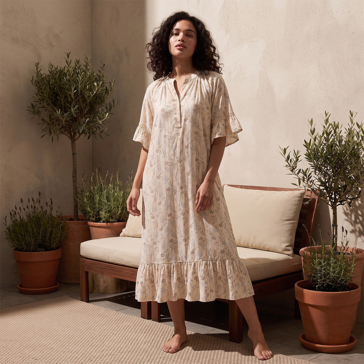 Splash Fav Viscose Floral Printed Night Dress-women-clothing-nightwear-nighties-image-2