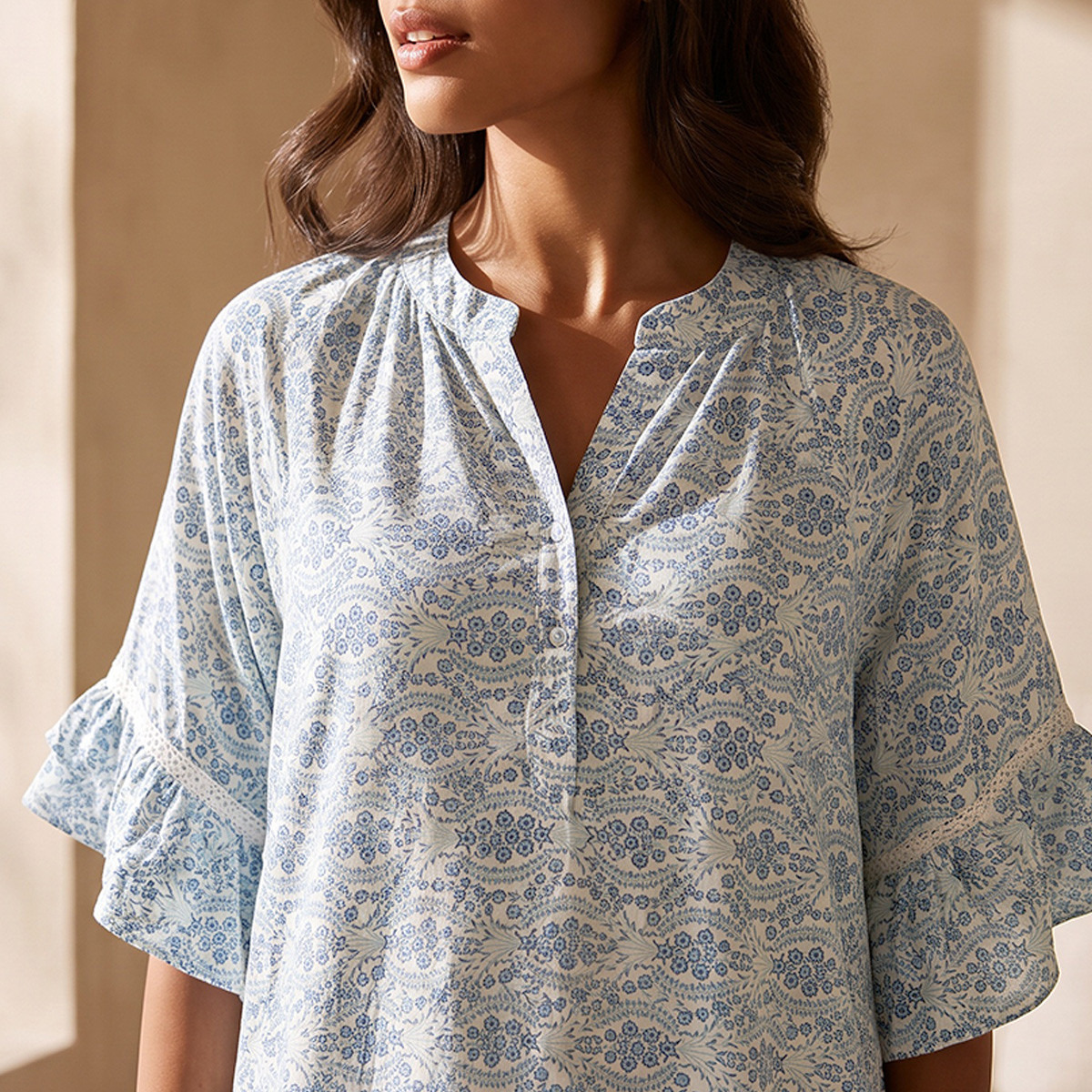 Splash Fav Viscose Floral Print Night Gown-women-clothing-nightwear-nighties-image-5