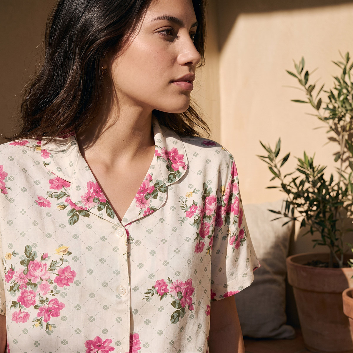 طقم بيجاما فيسكوز قميص بوصلة أزرار وبنطلون-women-clothing-nightwear-pyjamas-longsets-image-6