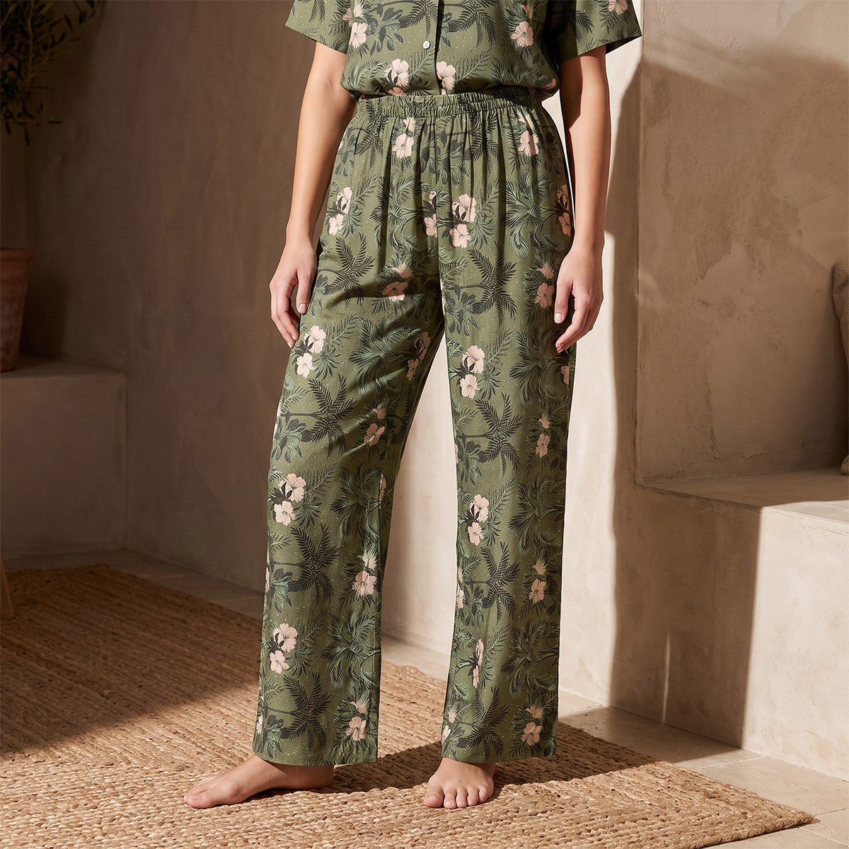 Pyjama Set Button Down Shirt & Trousers Viscose-women-clothing-nightwear-pyjamas-longsets-image-5