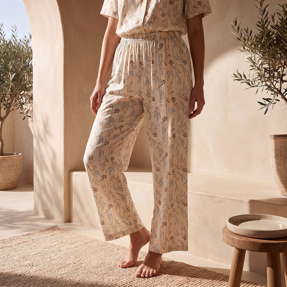 Pyjama Set Button Down Shirt & Trousers Viscose-women-clothing-nightwear-pyjamas-longsets-image-5