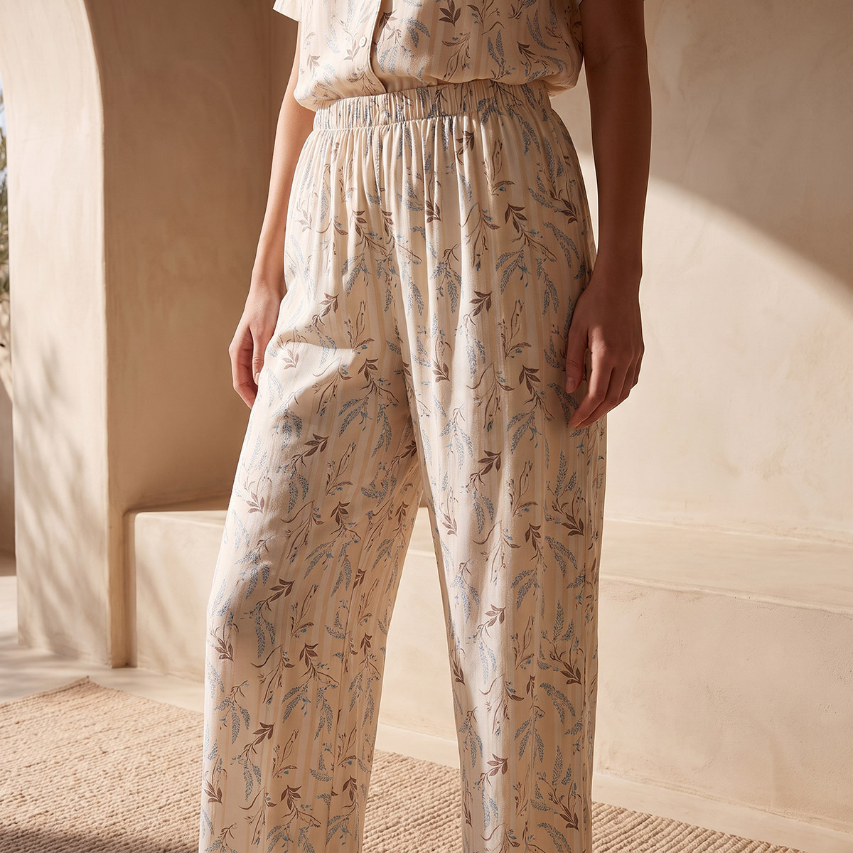 Pyjama Set Button Down Shirt & Trousers Viscose-women-clothing-nightwear-pyjamas-longsets-image-7