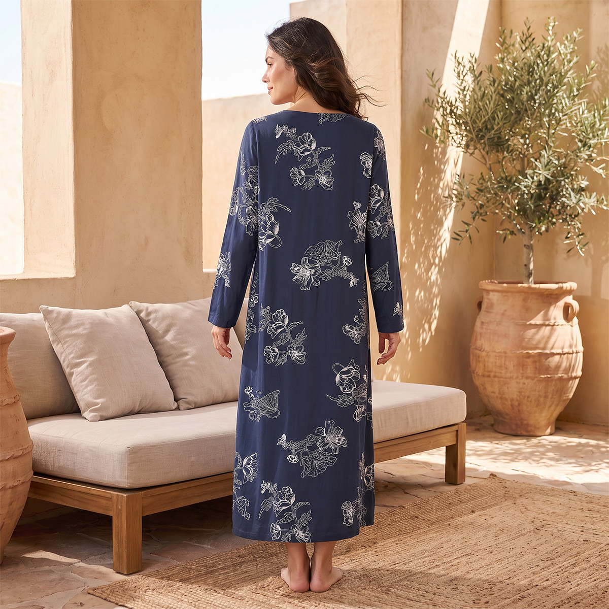 قميص نوم فيسكوز بطبعات زهور من سبلاش فاف-women-clothing-nightwear-nighties-image-3