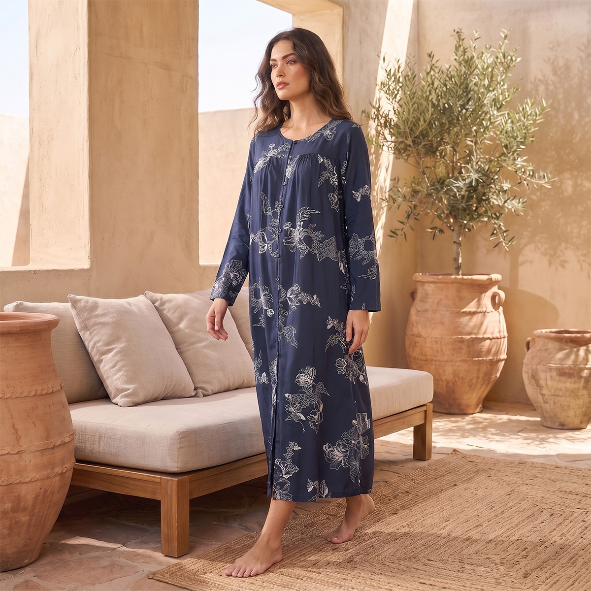 قميص نوم فيسكوز بطبعات زهور من سبلاش فاف-women-clothing-nightwear-nighties-image-4