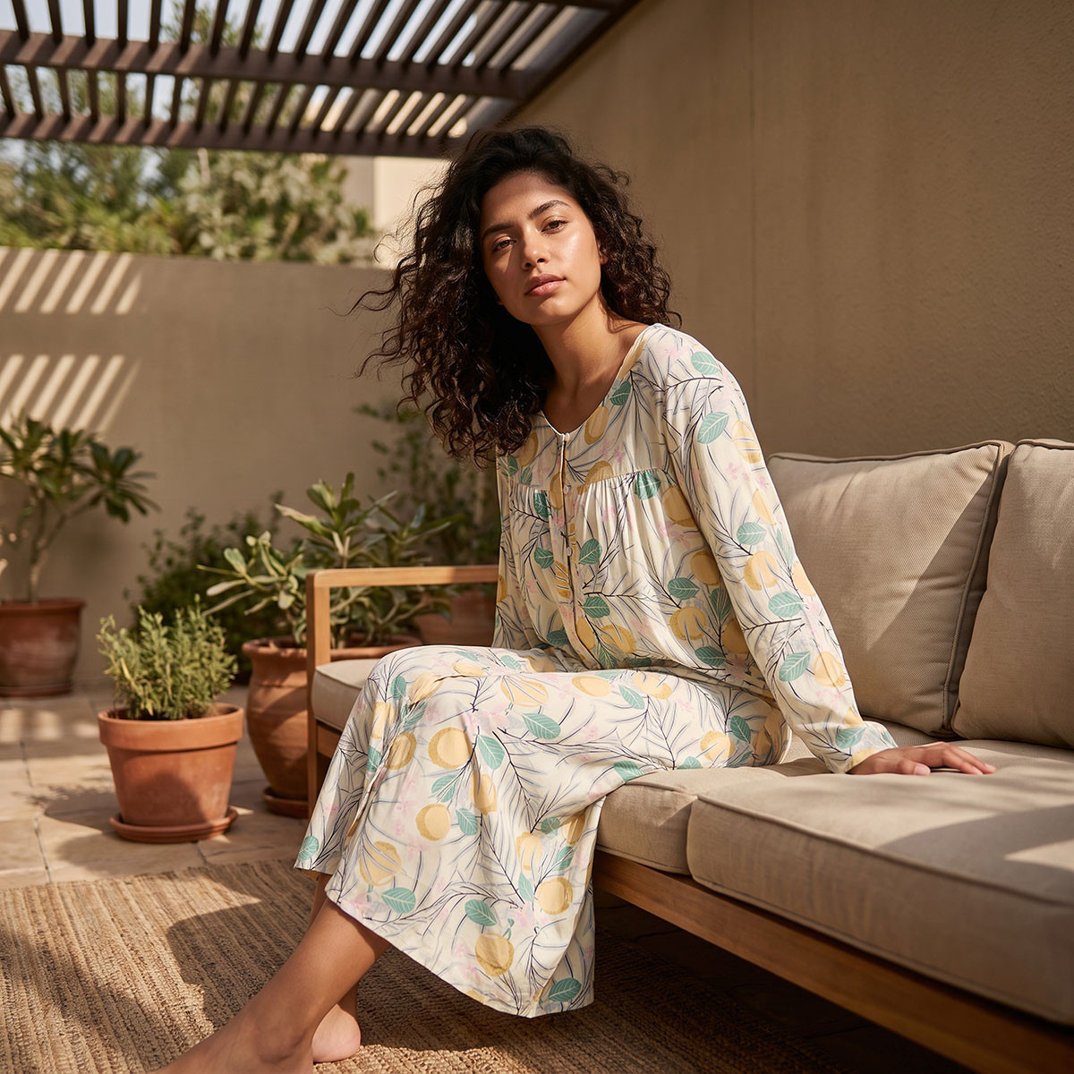 قميص نوم فيسكوز بطبعات من سبلاش فاف-women-clothing-nightwear-nighties-image-1