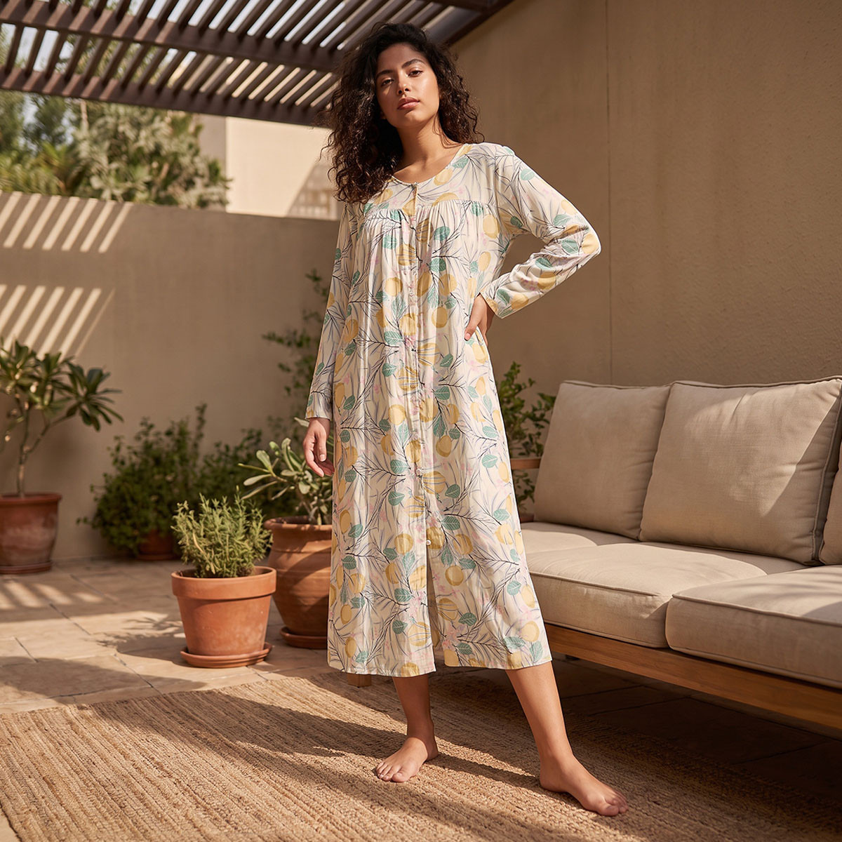 قميص نوم فيسكوز بطبعات من سبلاش فاف-women-clothing-nightwear-nighties-image-2