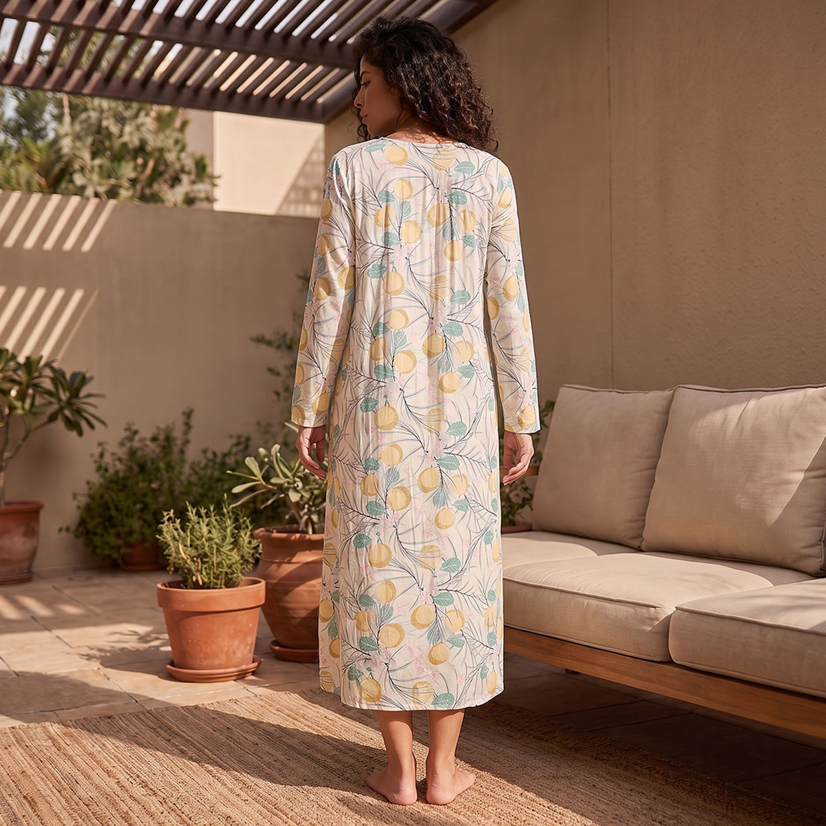 قميص نوم فيسكوز بطبعات من سبلاش فاف-women-clothing-nightwear-nighties-image-3
