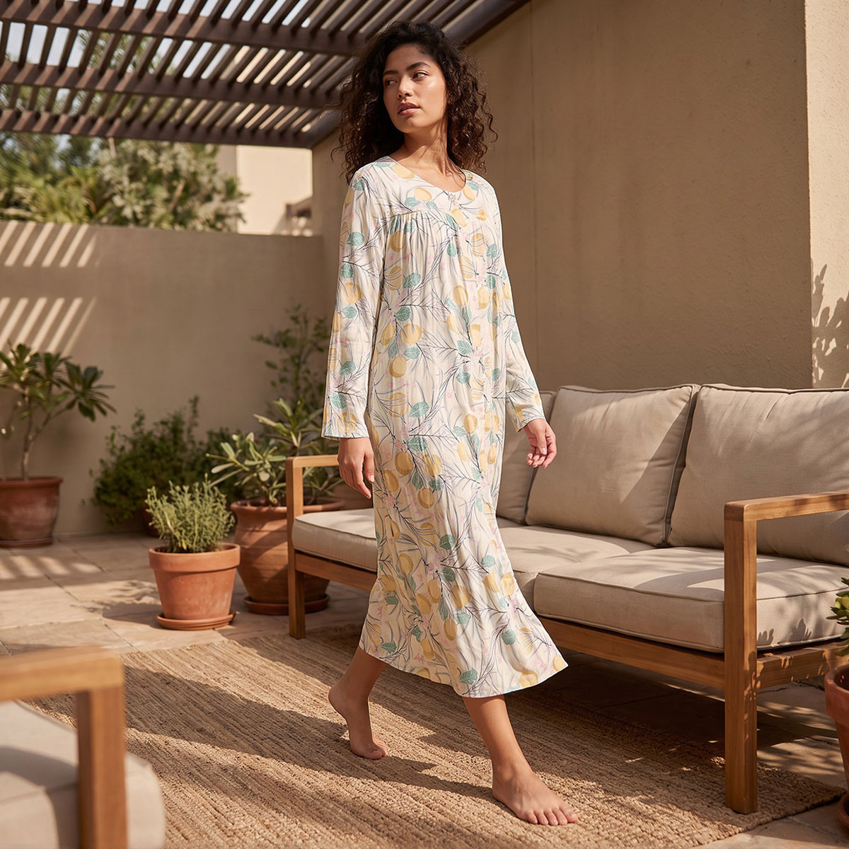 قميص نوم فيسكوز بطبعات من سبلاش فاف-women-clothing-nightwear-nighties-image-4