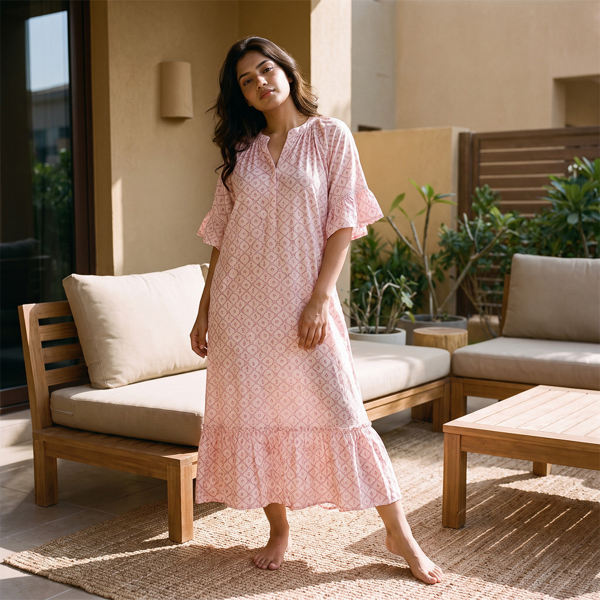 فستان نوم فيسكوز بطبعات زهرية من سبلاش فاف-women-clothing-nightwear-nighties-image-2