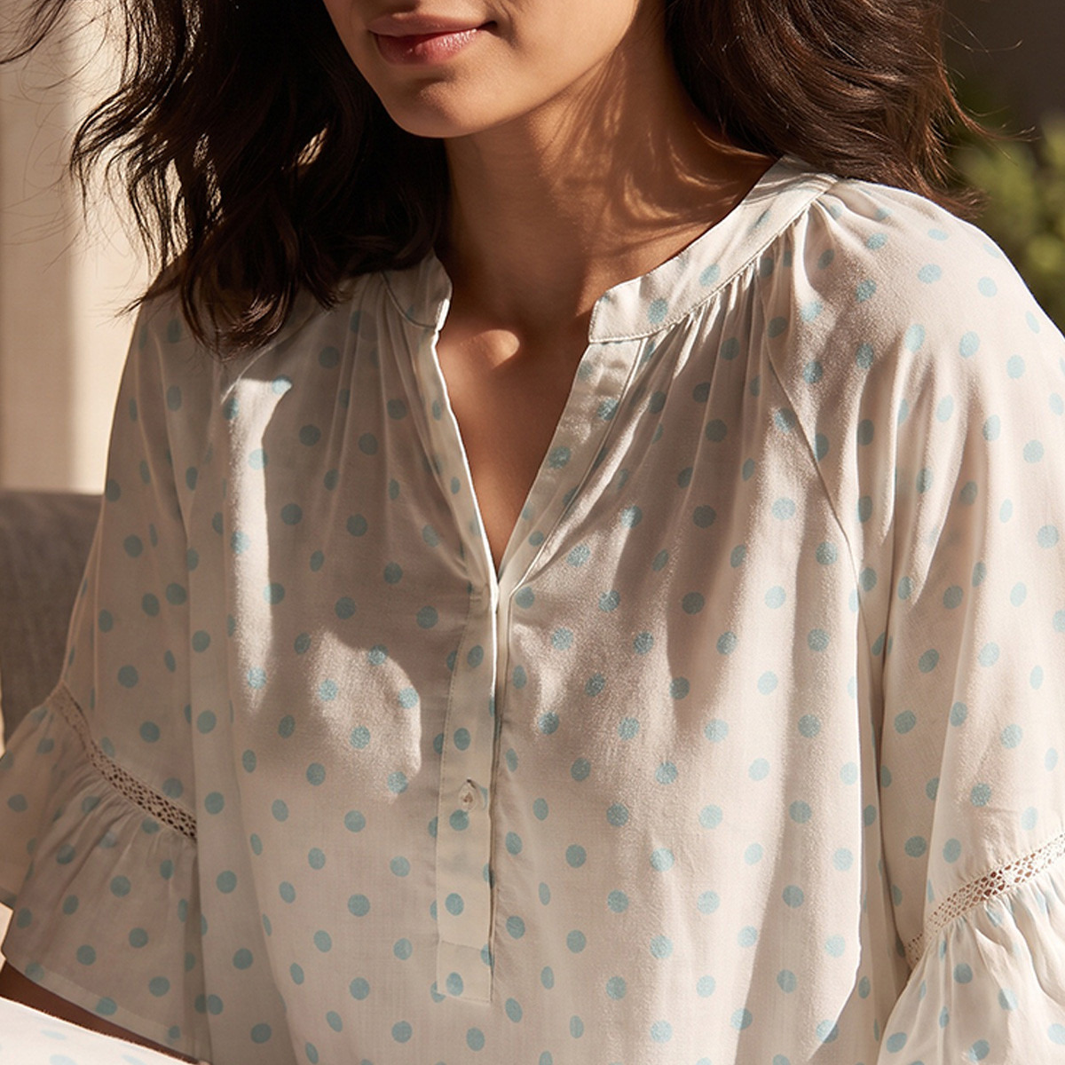 فستان نوم فيسكوز بطبعات منقطة من سبلاش فاف-women-clothing-nightwear-nighties-image-5