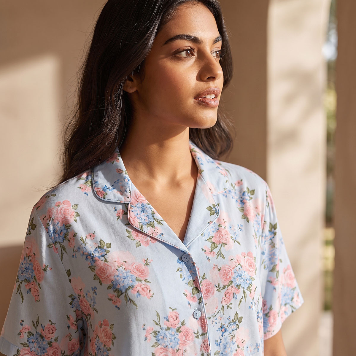 Splash Fav Viscose Floral Print Shirt and Pyjama Set-women-clothing-nightwear-pyjamas-longsets-image-5