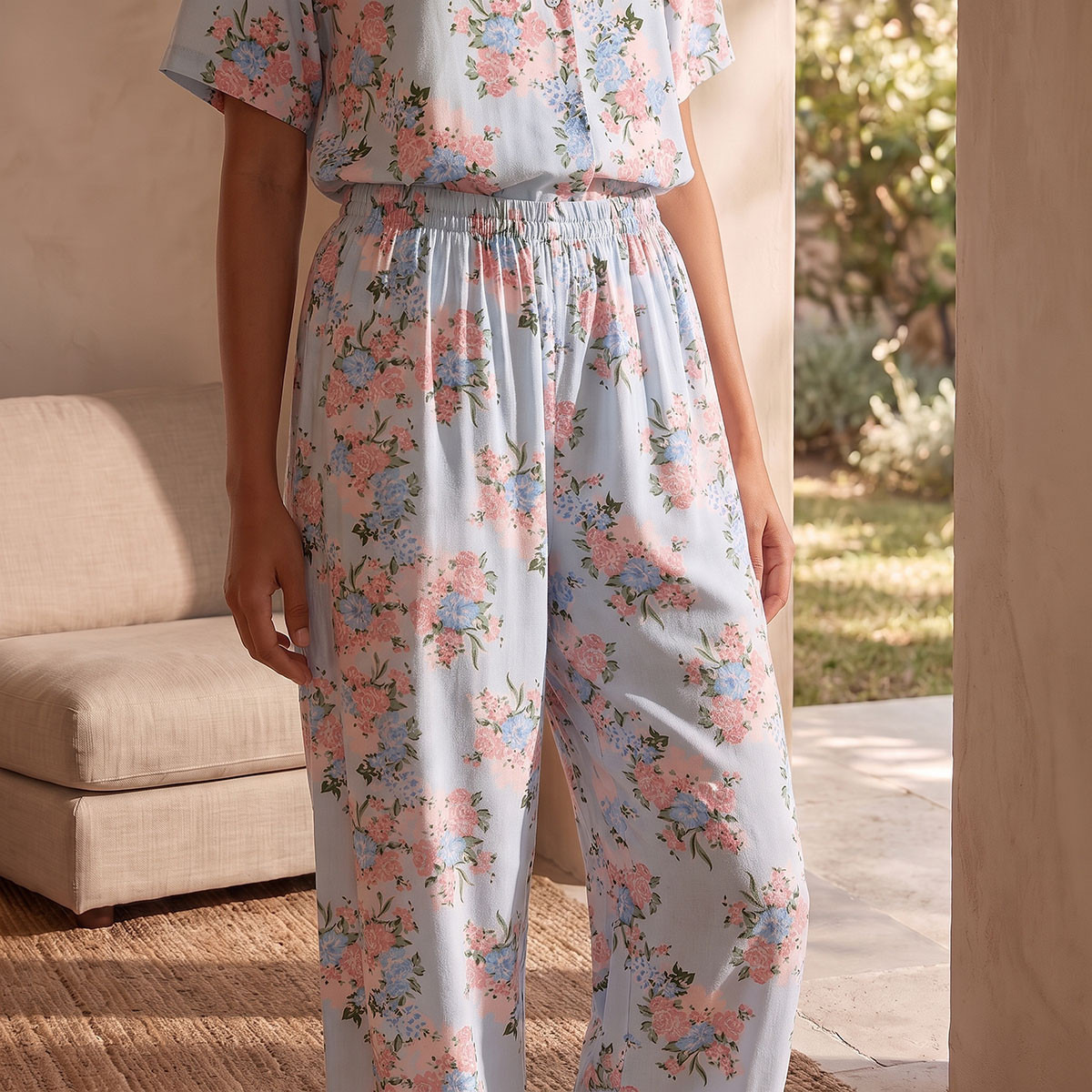 Splash Fav Viscose Floral Print Shirt and Pyjama Set-women-clothing-nightwear-pyjamas-longsets-image-7