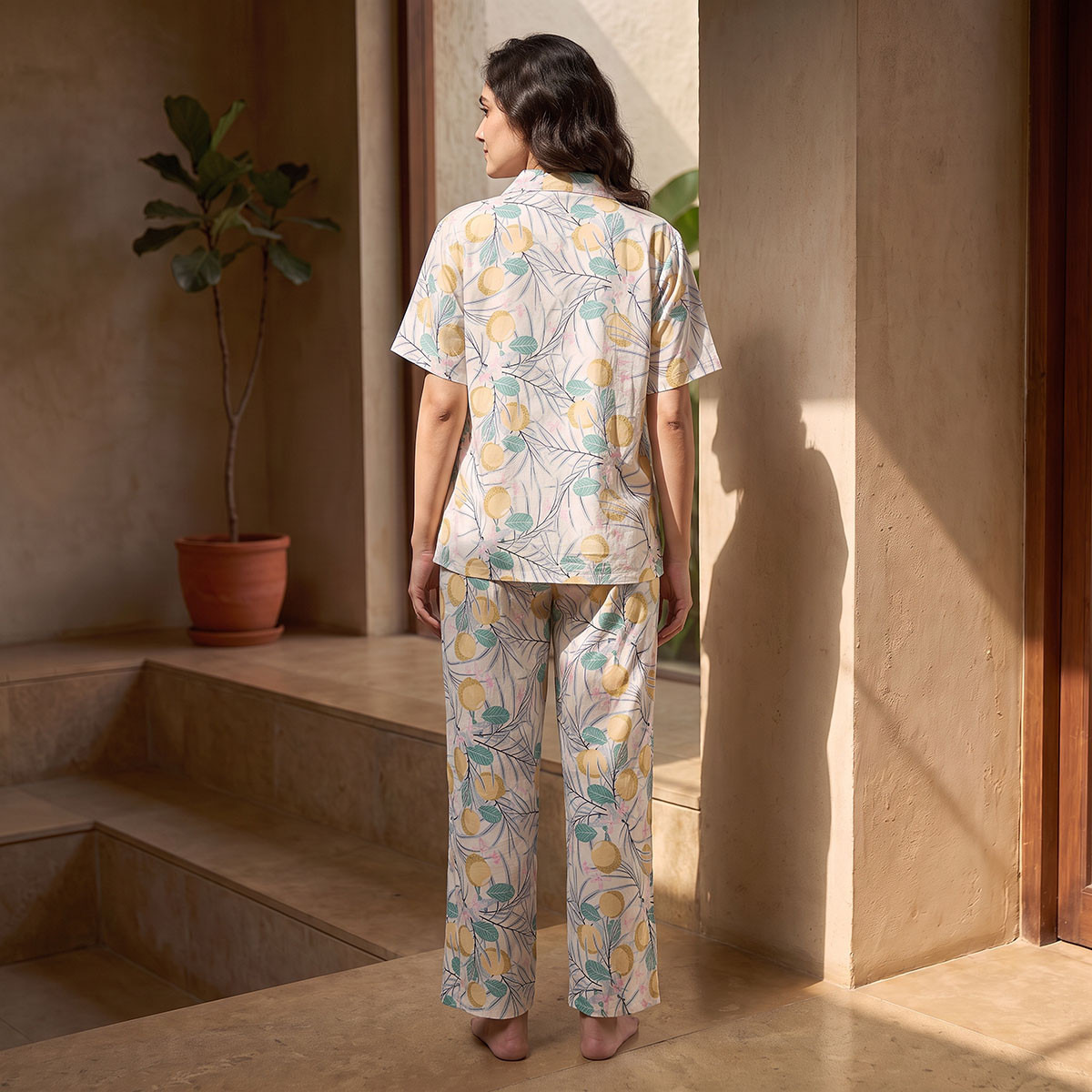 Splash Fav Viscose Lemon Print Shirt and Pyjama Set-women-clothing-nightwear-pyjamas-longsets-image-3
