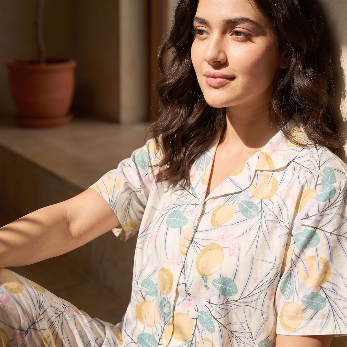 Splash Fav Viscose Lemon Print Shirt and Pyjama Set-women-clothing-nightwear-pyjamas-longsets-image-5