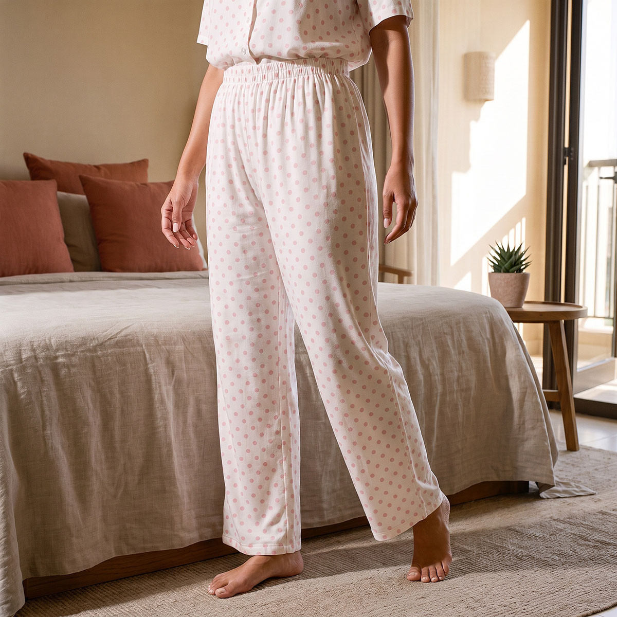 Splash Fav Viscose Polka Dot Print Shirt and Pyjama Set-women-clothing-nightwear-pyjamas-longsets-image-5