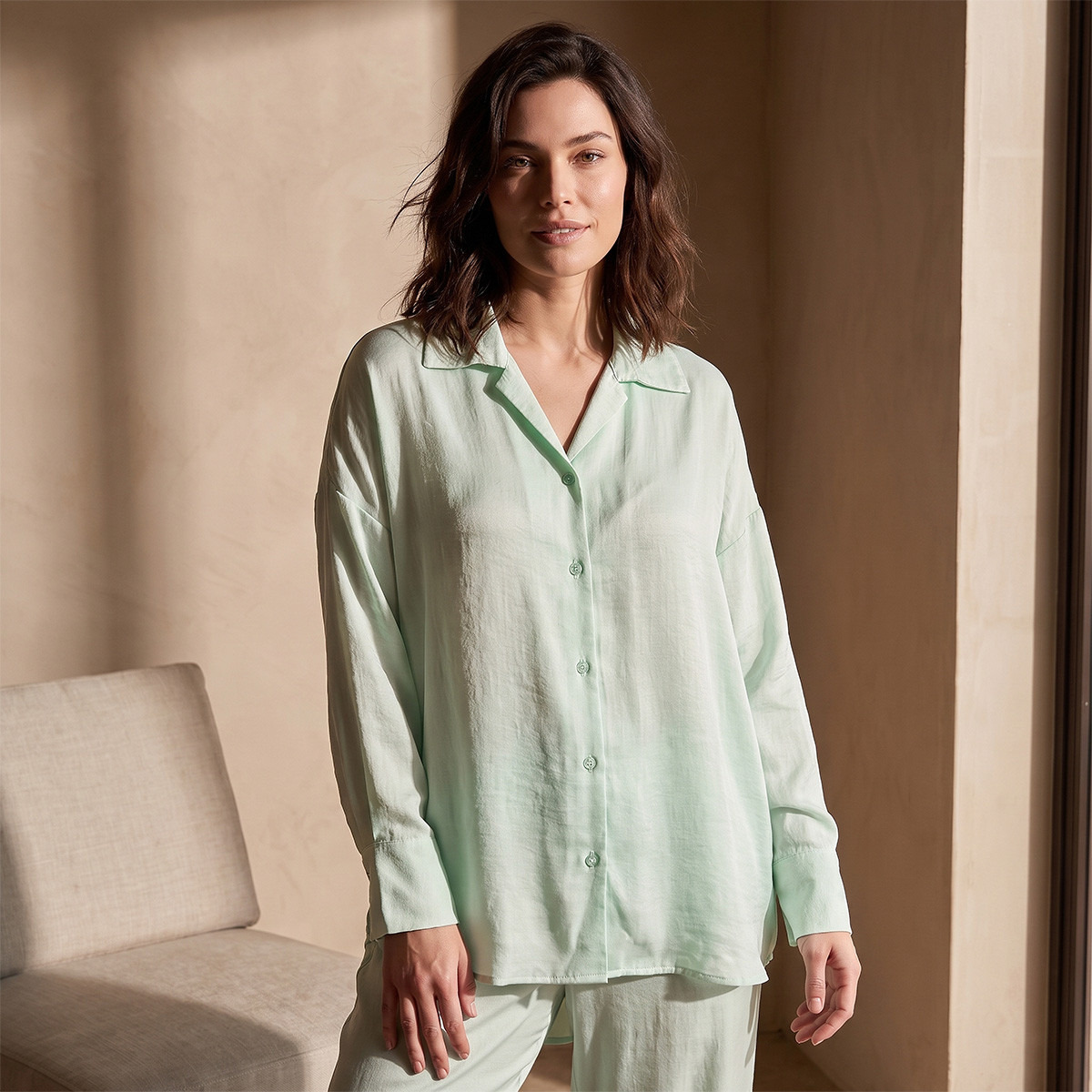 طقم بيجاما مخمل قميص وبنطلون من سبلاش فيف-women-clothing-nightwear-pyjamas-longsets-image-3