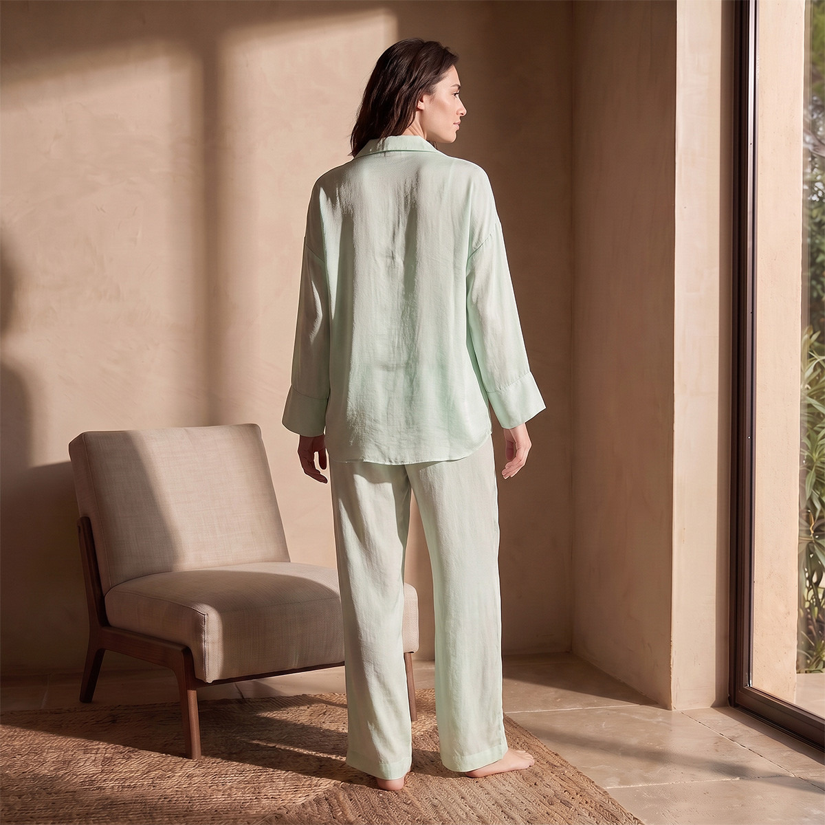 طقم بيجاما مخمل قميص وبنطلون من سبلاش فيف-women-clothing-nightwear-pyjamas-longsets-image-4