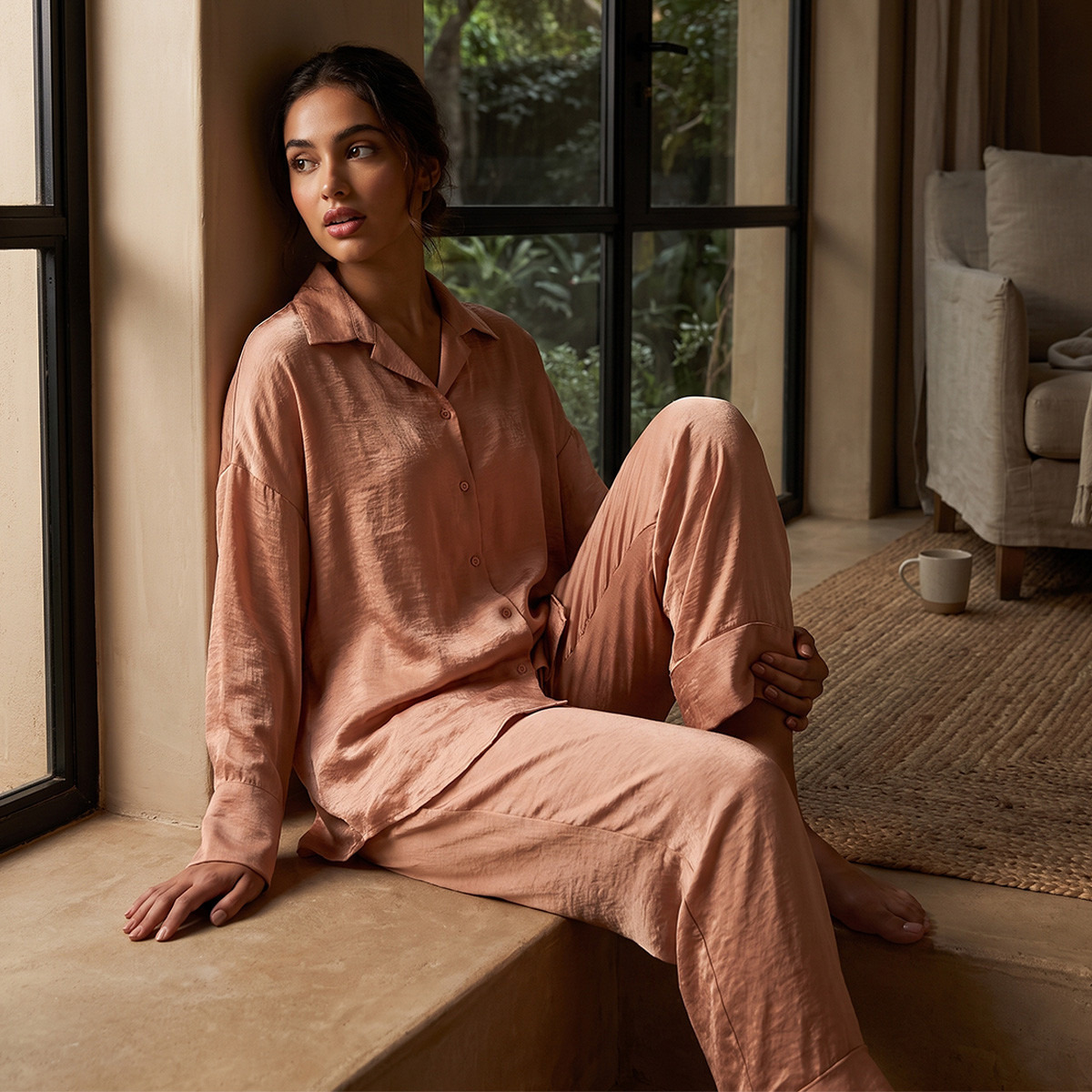 Splash Fav Pyjama Set Shirt & Trousers Velvet-women-clothing-nightwear-pyjamas-longsets-image-1