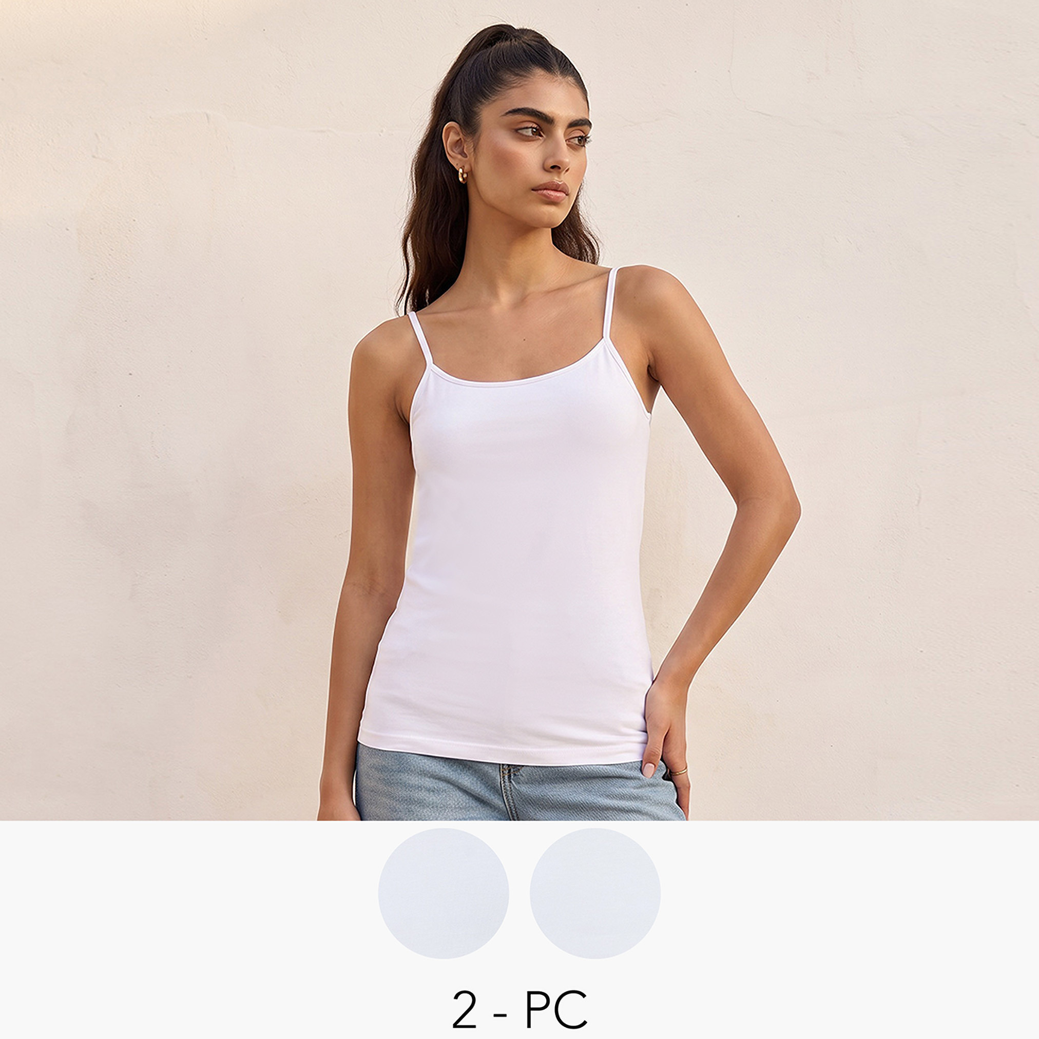 طقم بلوزة تانك قطعتين بحمالات رفيعة من سبلاش فاف-women-clothing-tshirts-image-1
