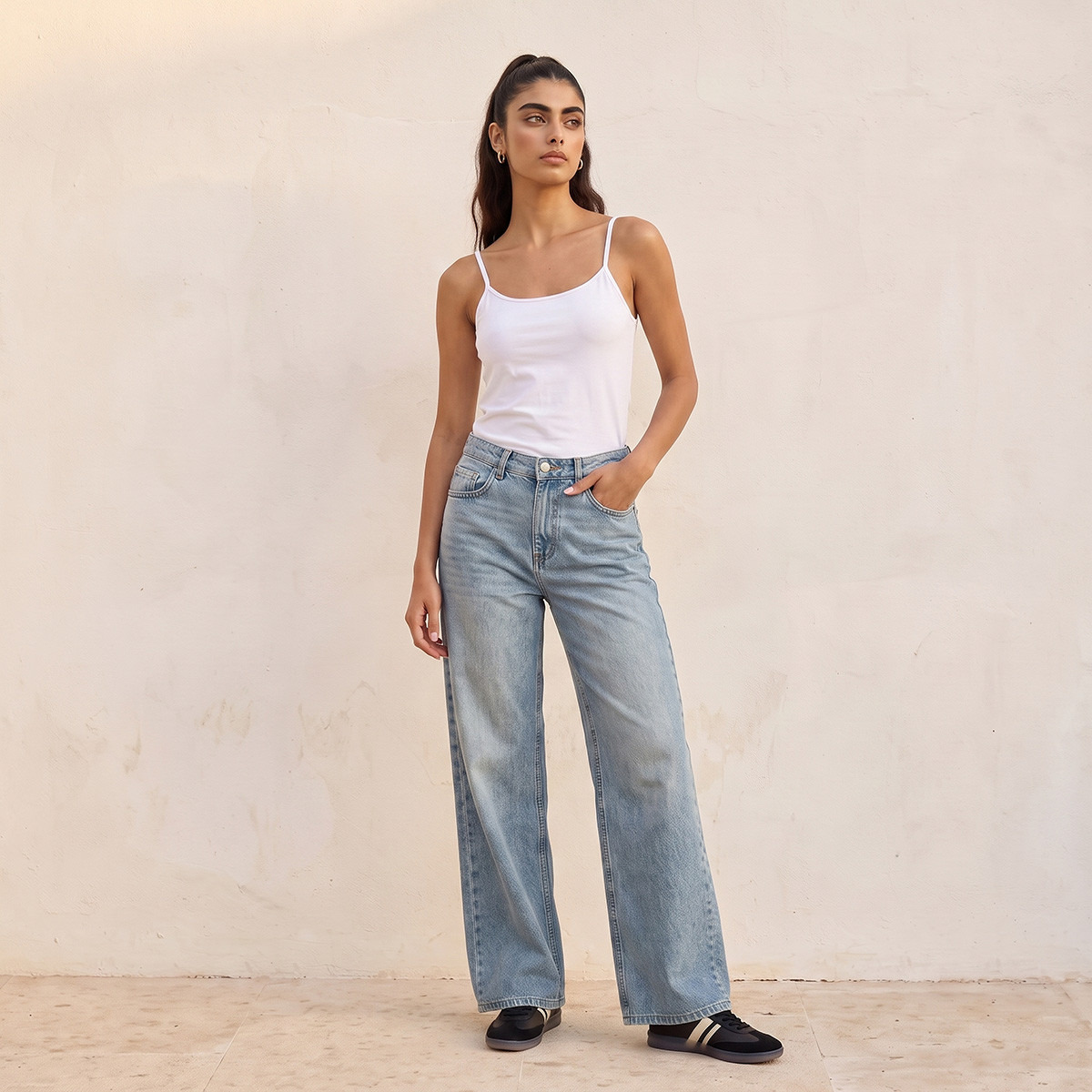 طقم بلوزة تانك قطعتين بحمالات رفيعة من سبلاش فاف-women-clothing-tshirts-image-2