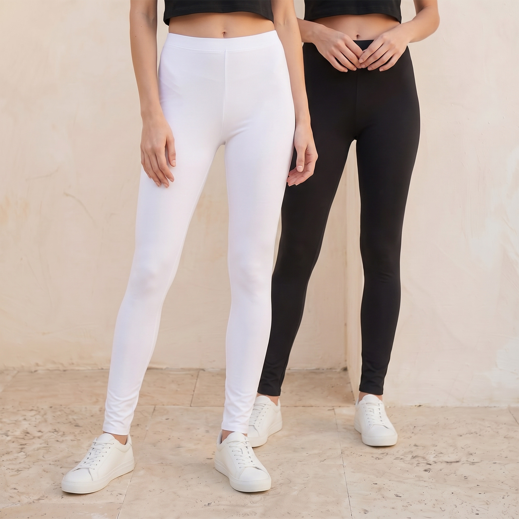 بنطلون ليقنز بخصر مطاطي من سبلاش فاڤ - عبوة من قطعتين-women-clothing-leggings-image-1