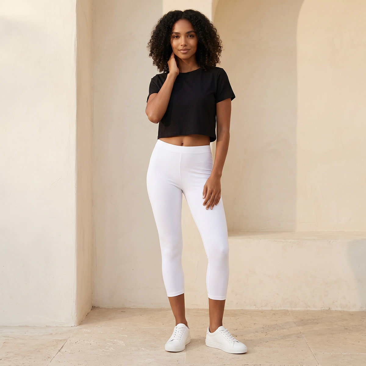 بنطلون ليقنز قصير بخصر مطاطي من سبلاش فاڤ - عبوة من قطعتين-women-clothing-leggings-image-4