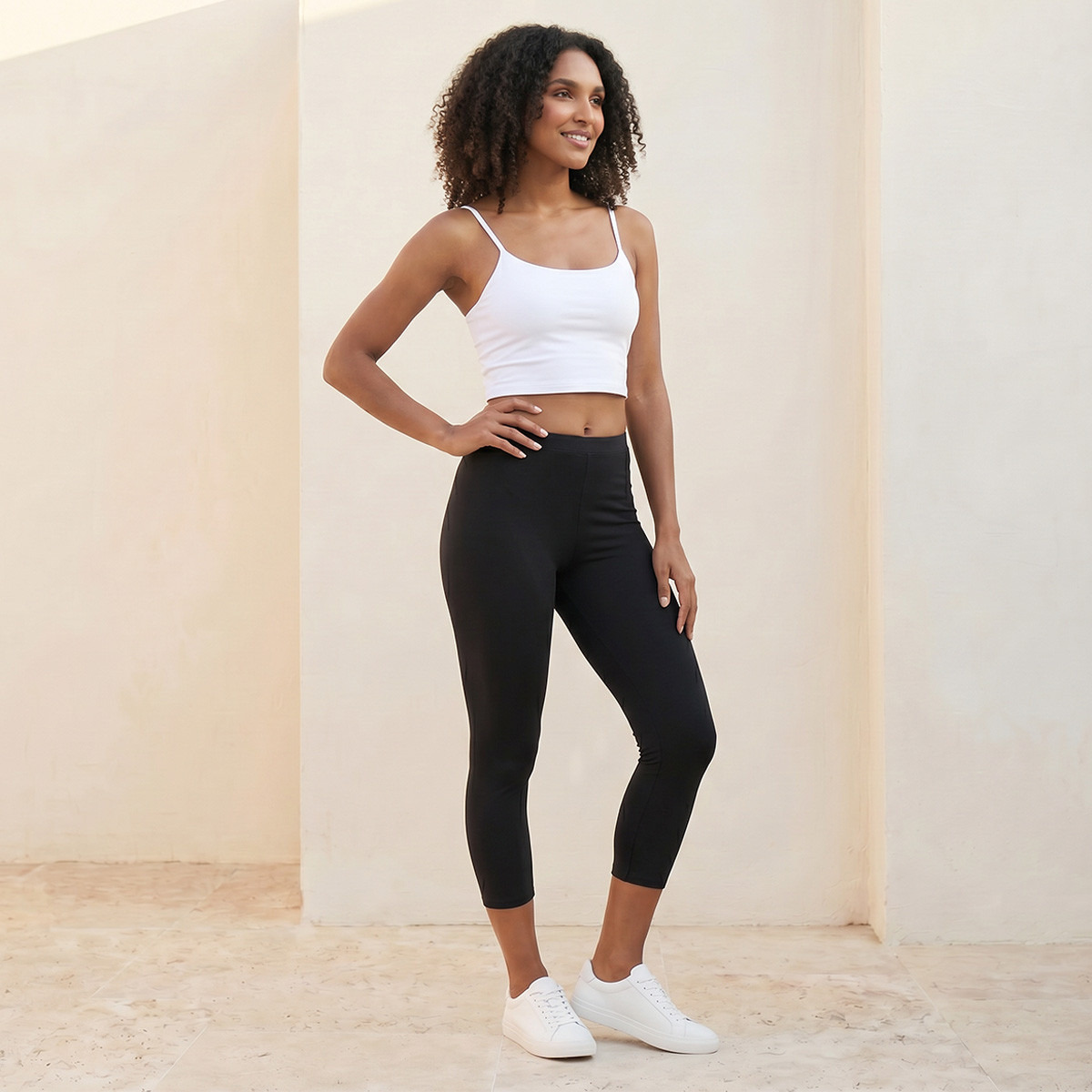 Splash Fav Pack of 2 Elasticated Waist Cropped Leggings-women-clothing-leggings-image-7