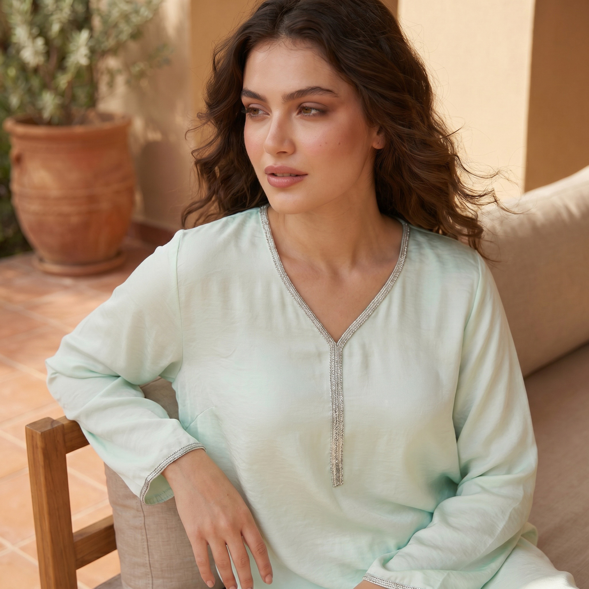 Splash Fav Night Gown Long Sleeves Embellished-women-clothing-nightwear-nighties-image-6
