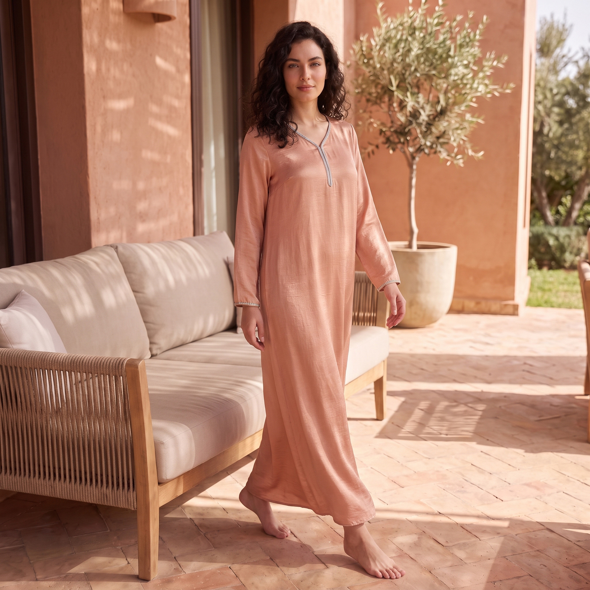 Splash Fav Night Gown Long Sleeves Embellished-women-clothing-nightwear-nighties-image-5