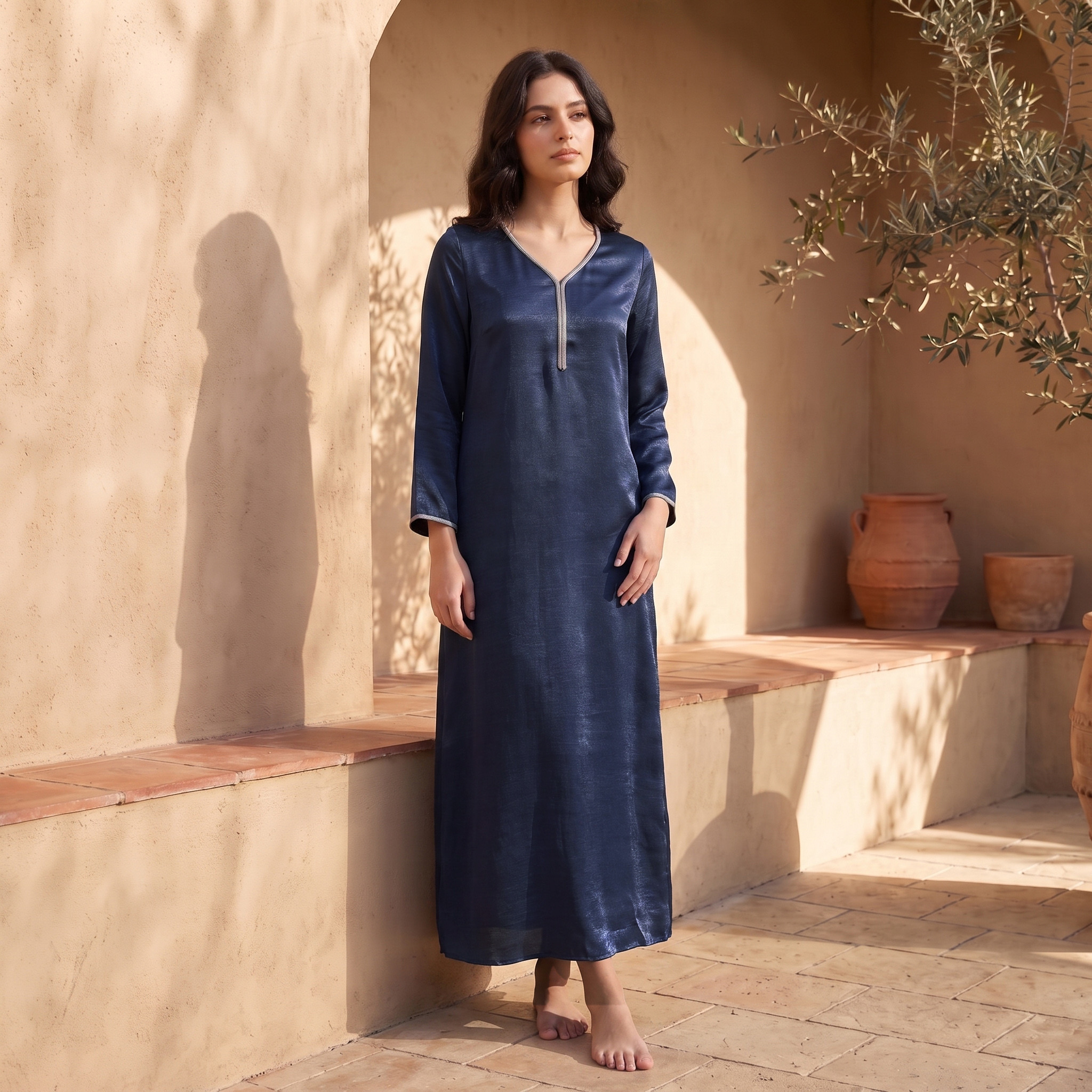 Splash Fav Night Gown Long Sleeves Embellished-women-clothing-nightwear-nighties-image-3