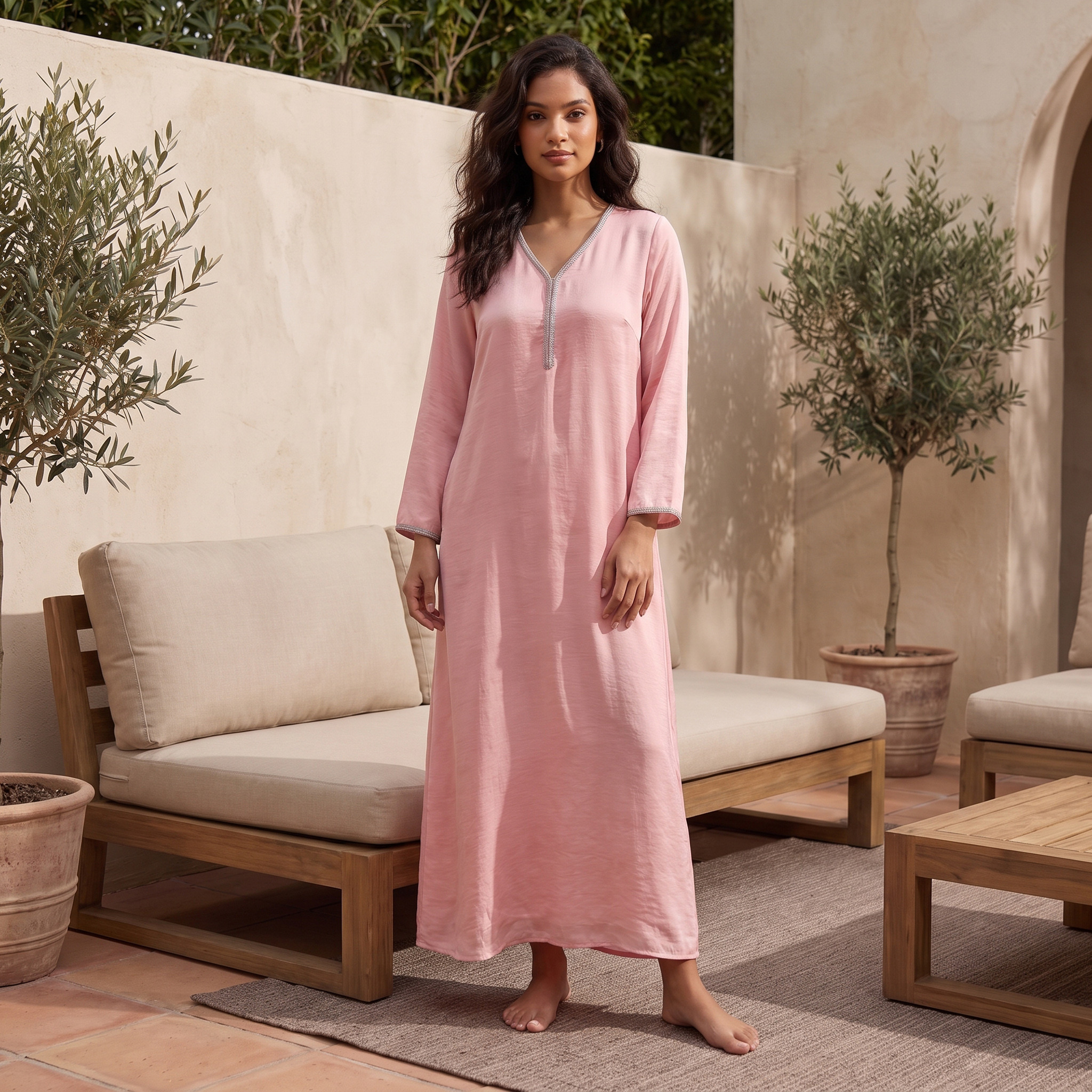 قميص نوم مطرز بأكمام طويلة من سبلاش فيف-women-clothing-nightwear-nighties-image-3