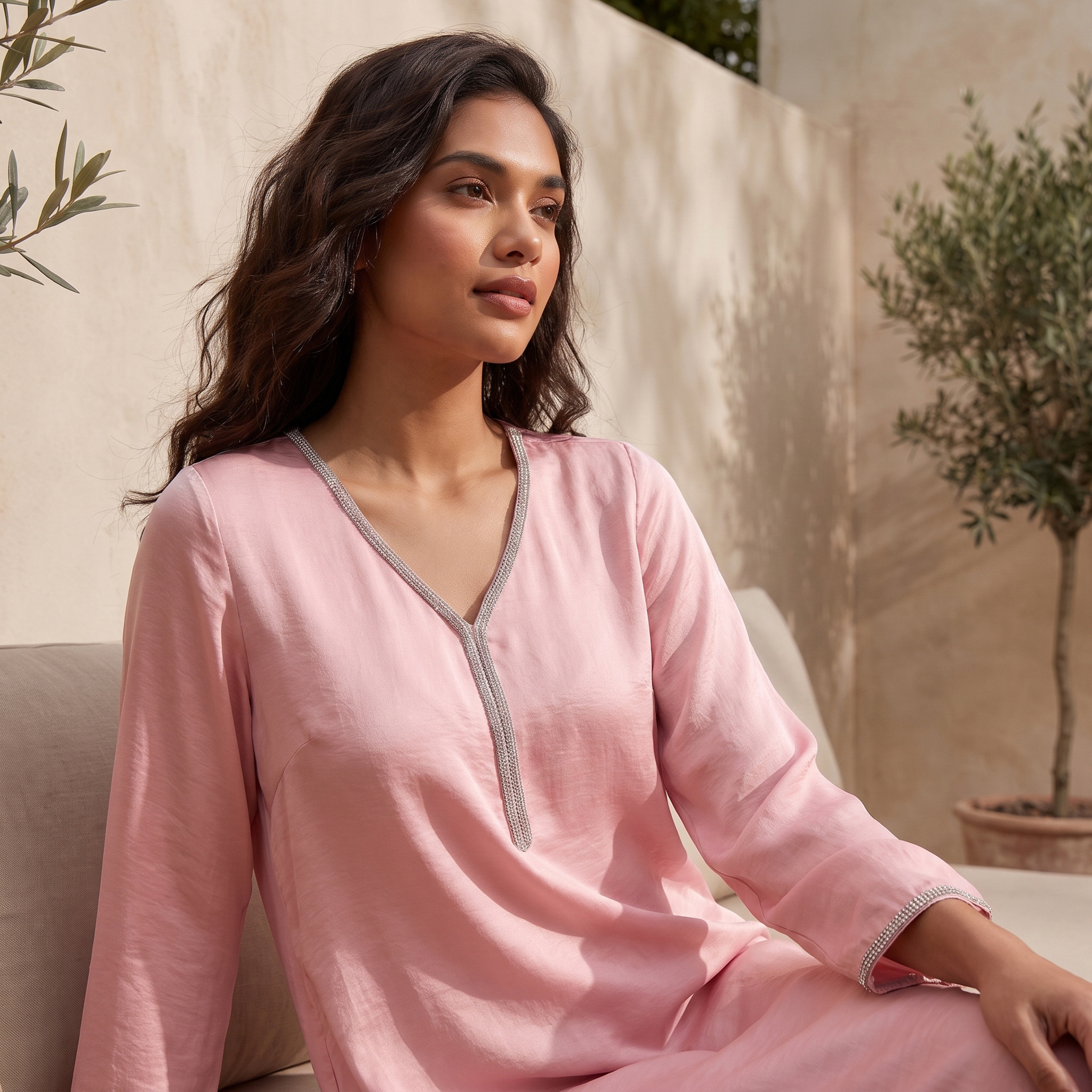 قميص نوم مطرز بأكمام طويلة من سبلاش فيف-women-clothing-nightwear-nighties-image-6