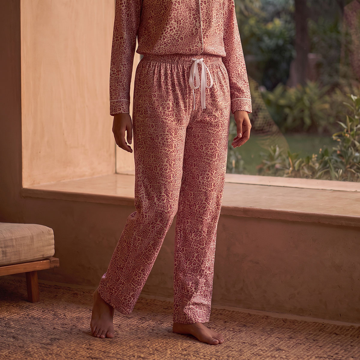 Splash Fav Animal Print Button-Down Shirt and Pyjamas Set-women-clothing-nightwear-pyjamas-longsets-image-5