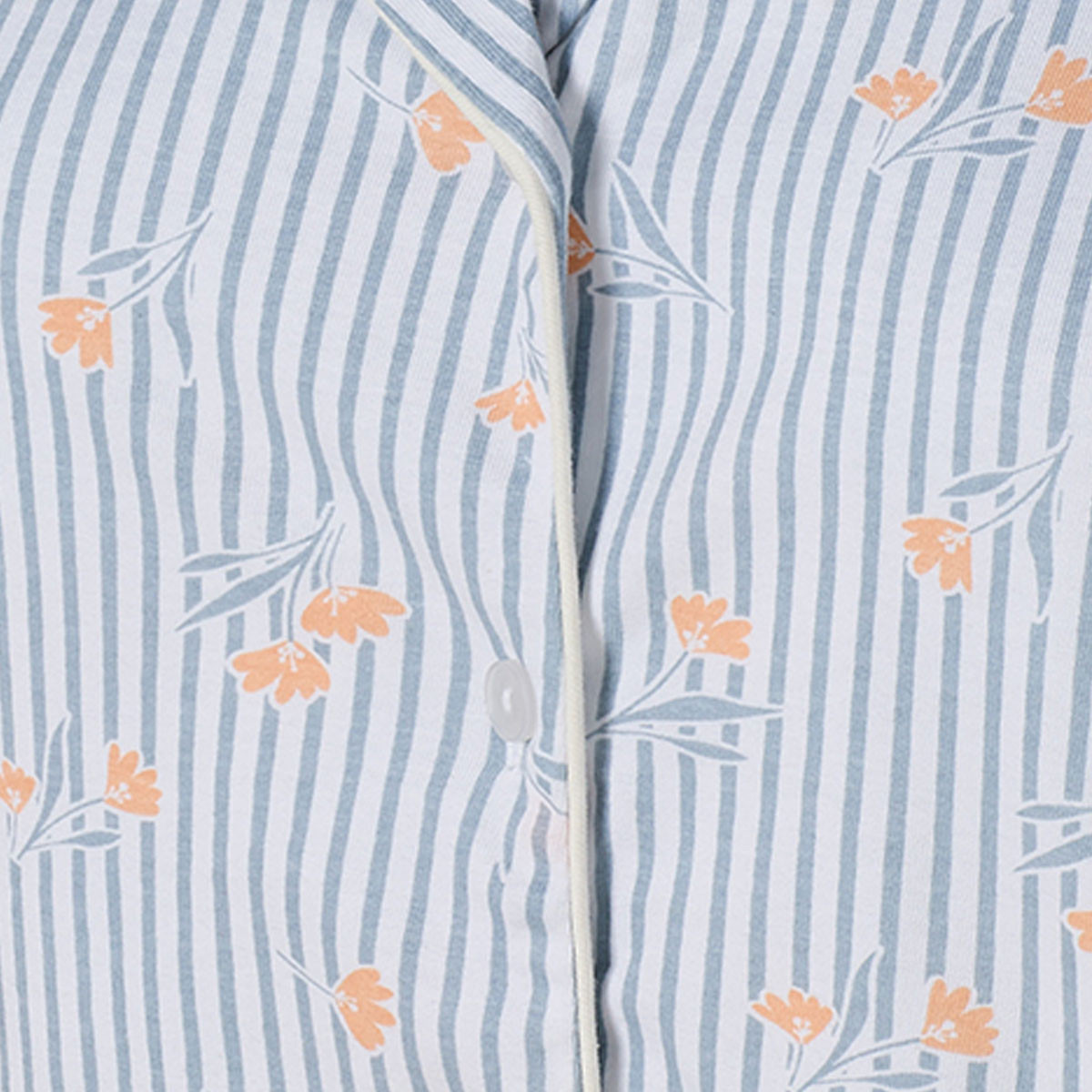 طقم قميص بأزرار وبنطلون بيجاما مخطط من سبلاش فيف-women-clothing-nightwear-pyjamas-longsets-image-8