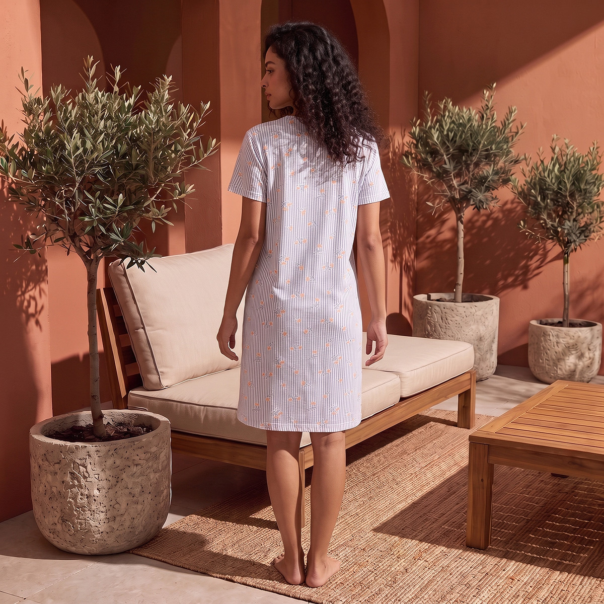 Splash Fav Striped Night Dress-women-clothing-nightwear-nighties-image-3