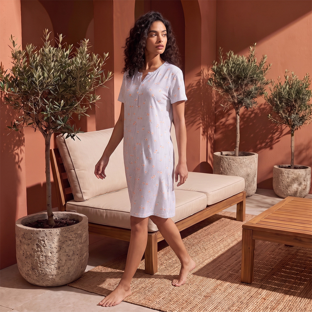Splash Fav Striped Night Dress-women-clothing-nightwear-nighties-image-4